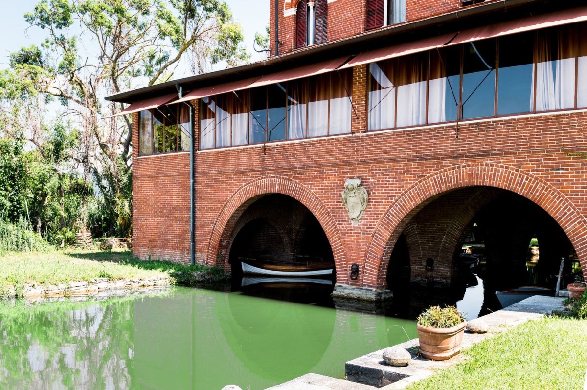 The dock below the villa