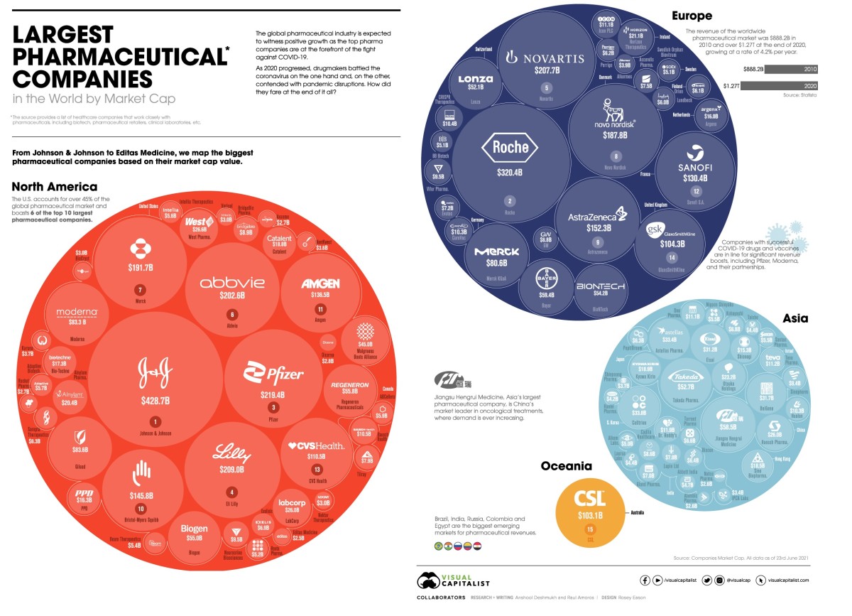 Chi sono i 100 maggiori Big Pharma nel mondo
