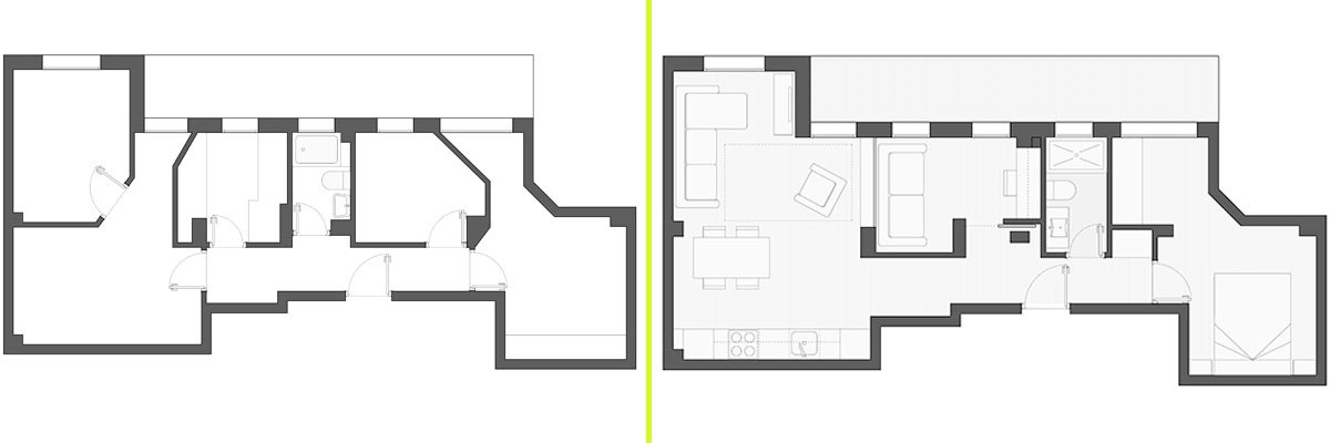 La ristrutturazione di un appartamento da 50 mq a Madrid: le foto del prima e dopo