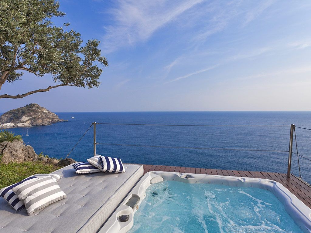 Private pool with sea views