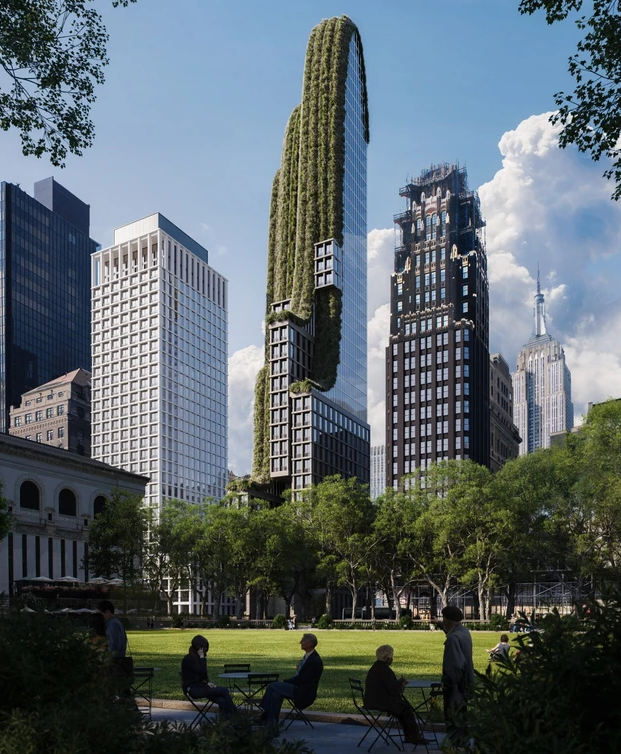 Il rivoluzionario progetto del grattacielo passivo coperto di fiori nel cuore di New York