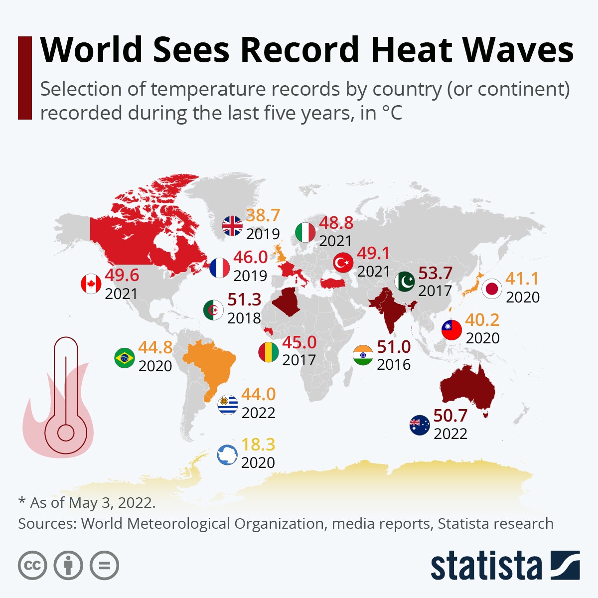 Le maggiori ondate di caldo nel mondo negli ultimi 5 anni
