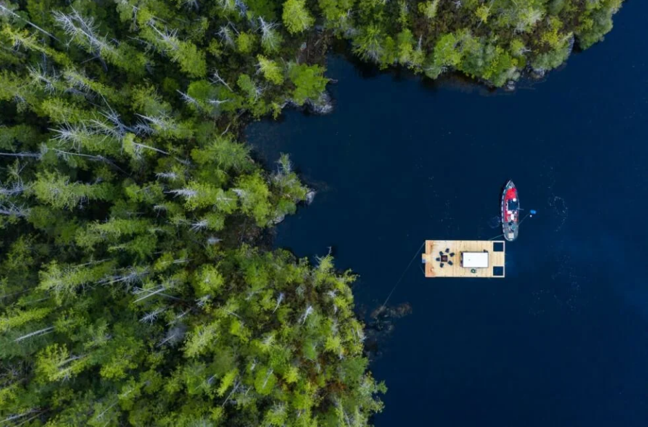 La vista aerea della sauna