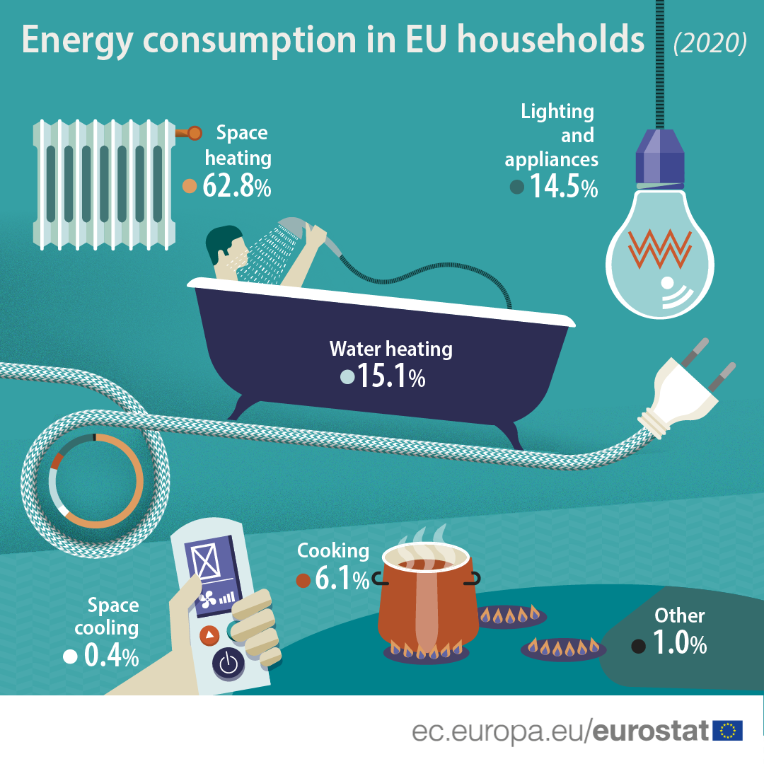 I consumi di energia delle famiglie in Europa