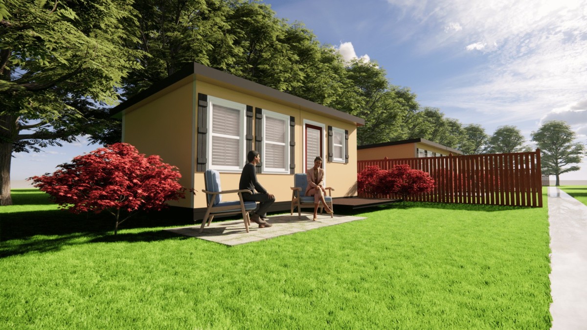 Cabina grande in un giardino