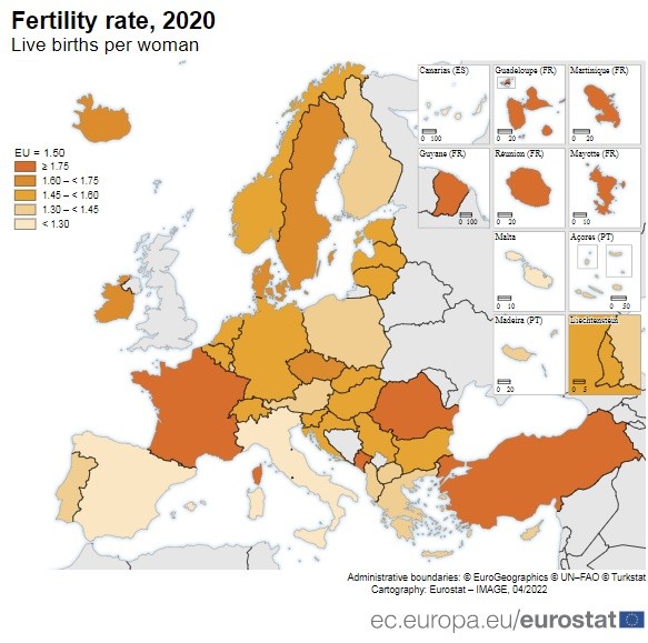 L'Italia tra i Paesi Ue in cui nascono meno bambini