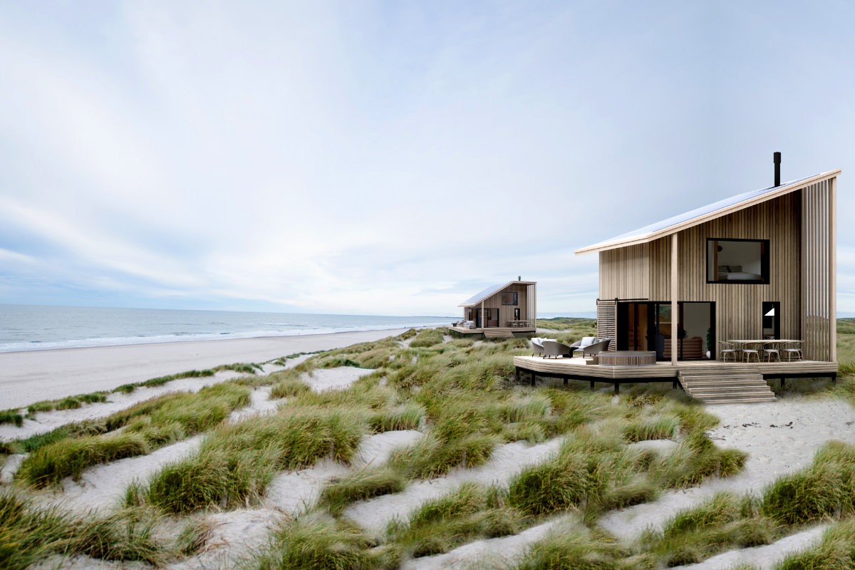 Le case posizionate in riva al mare