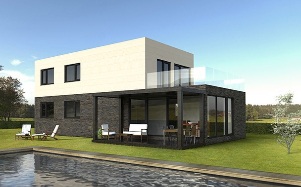 Case prefabbricate a due piani