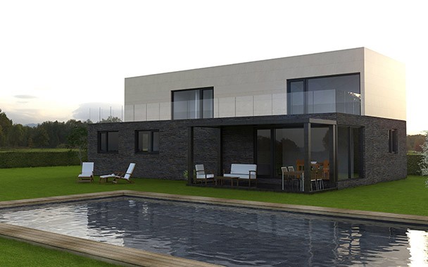 Case prefabbricate a due piani