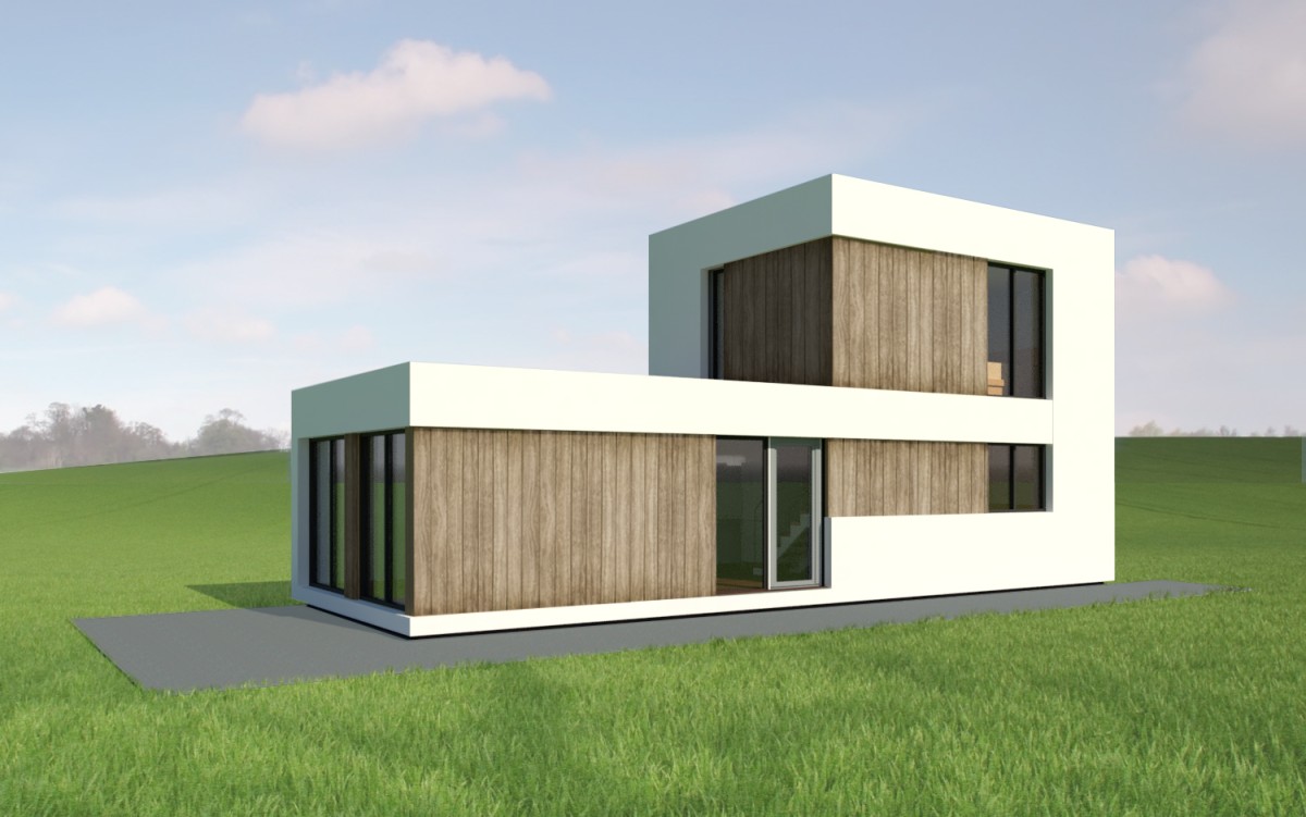 Case prefabbricate a due piani