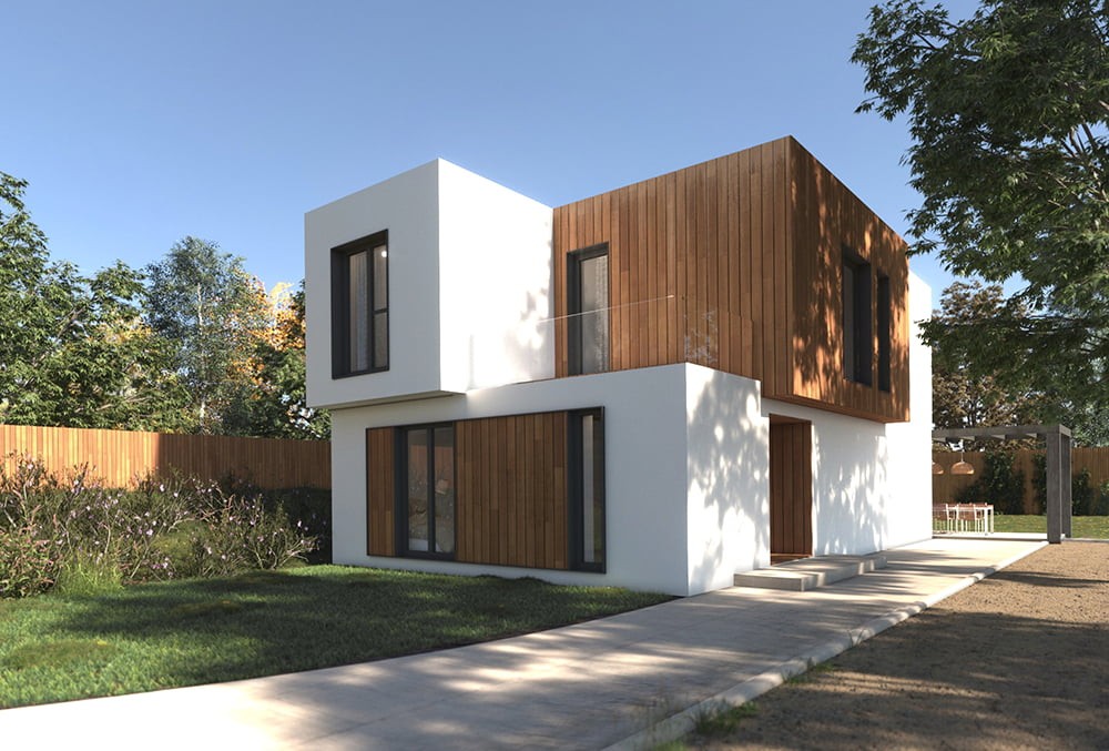 Case prefabbricate a due piani