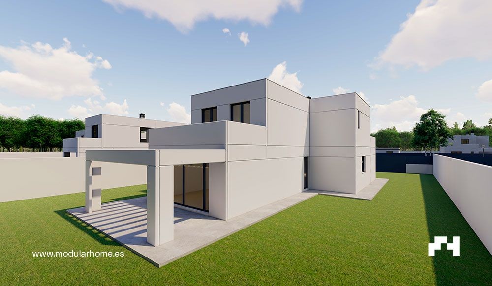 Case prefabbricate a due piani