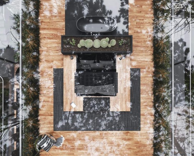 La camera da letto vista dall'alto