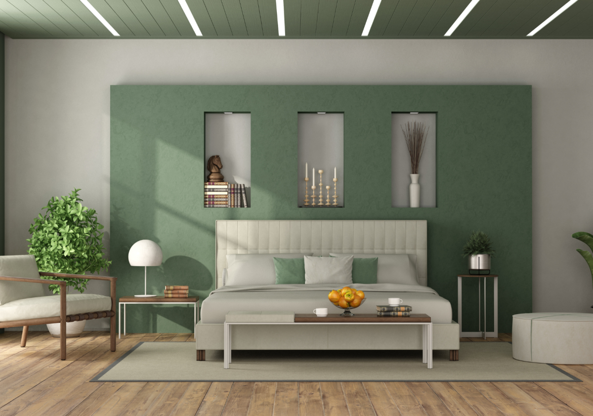 Colore pareti camera da letto verde