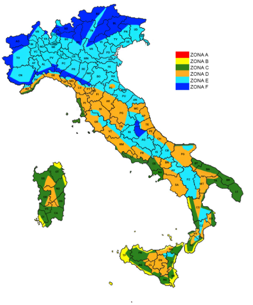 Zone climatiche Italia 2022
