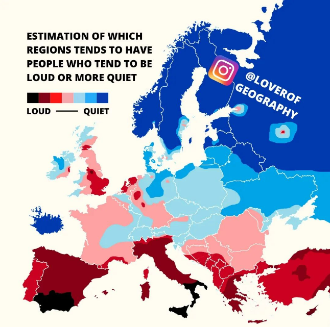 Paesi rumorosi e tranquilli Europa