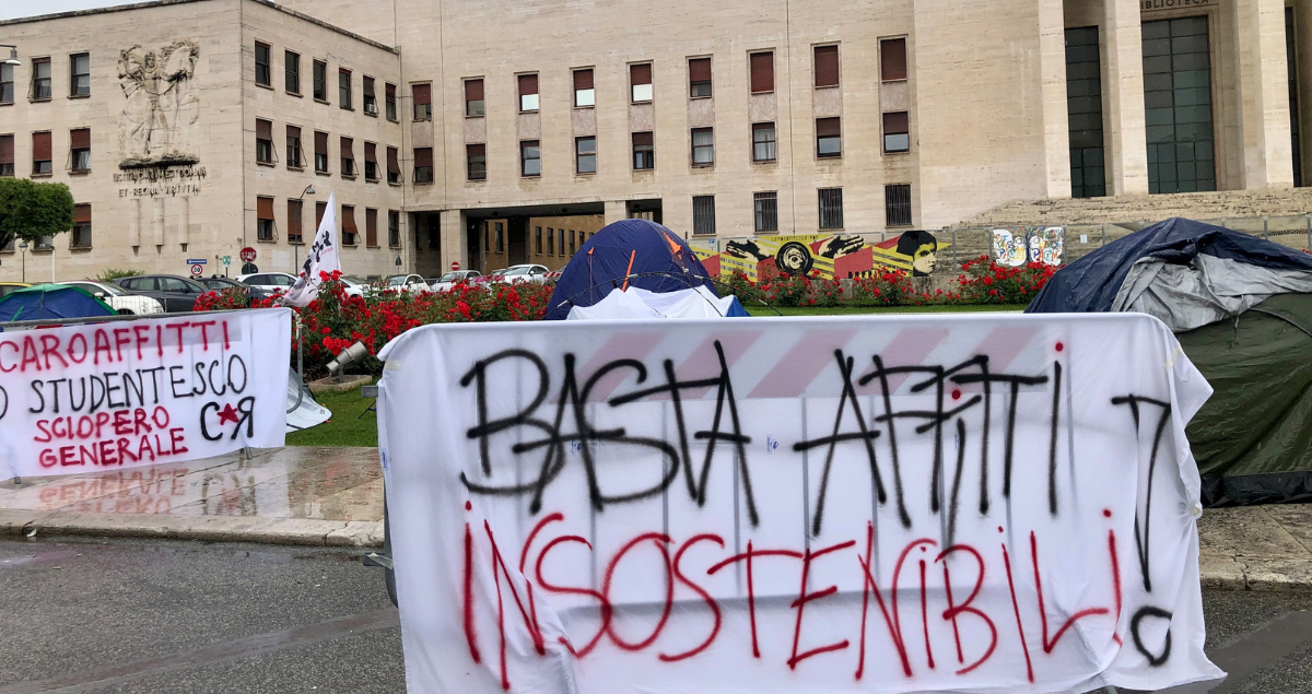La protesta degli studenti a Roma