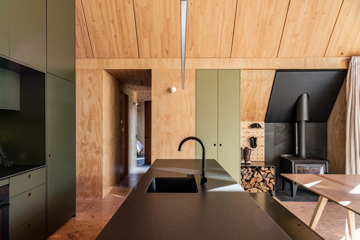 Cocina negra y verde