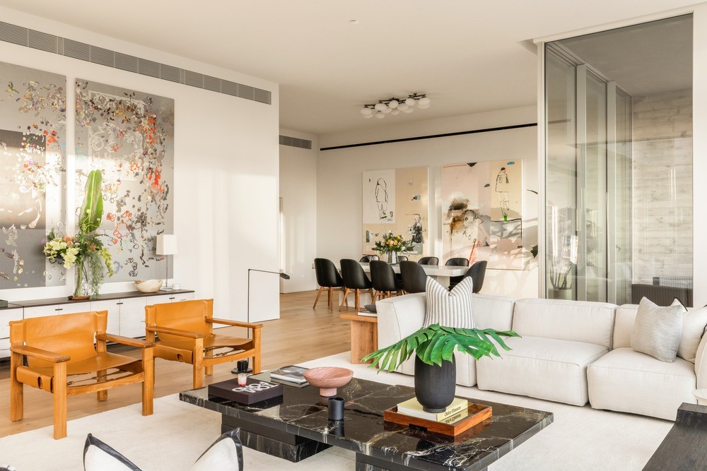 Ático alquilado por Bad Bunny en New York. Salón