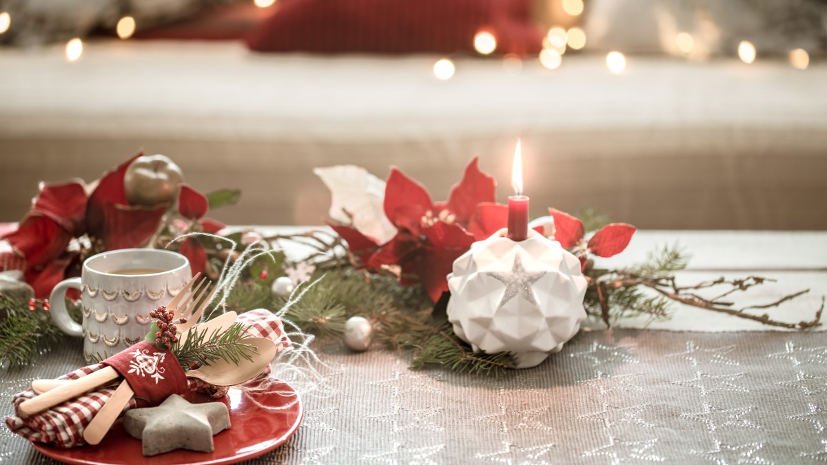 decorare la tavola a natale natura