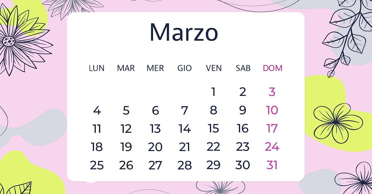 Calendario marzo 2024