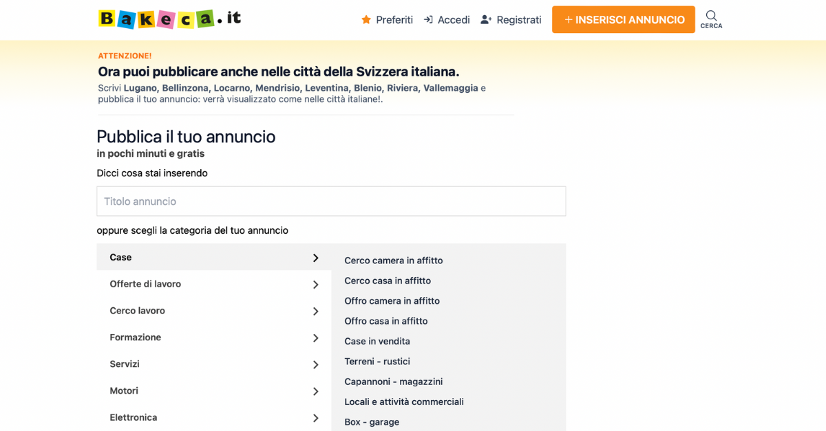 Siti per annunci gratis