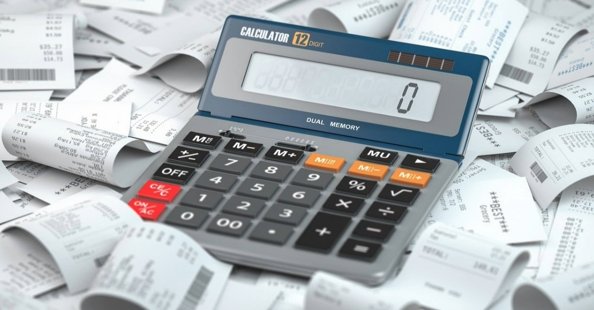 calcolatrice e scontrini