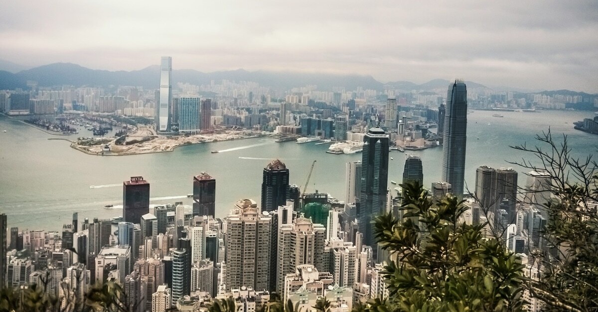 una vista dall'alto di hong kong