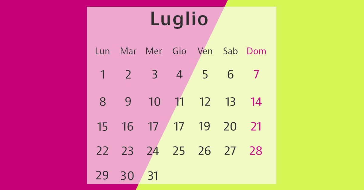 Calendario luglio 2024 Calendario luglio 2024