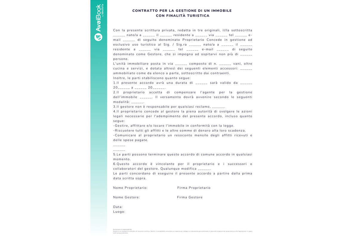 Contratto di gestione Contratto di gestione
