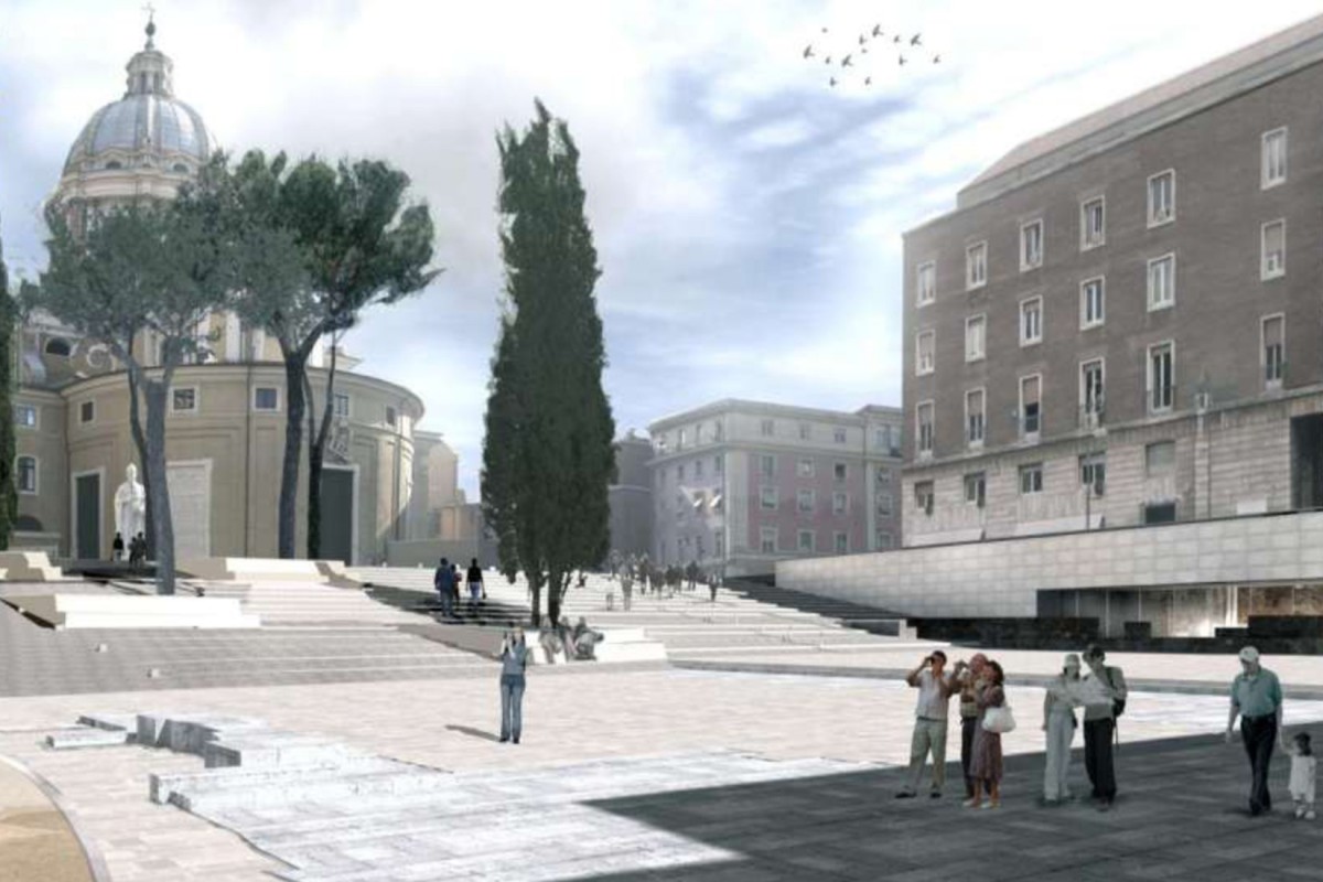 Il rendering di come diventerà piazza Augusto Imperatore