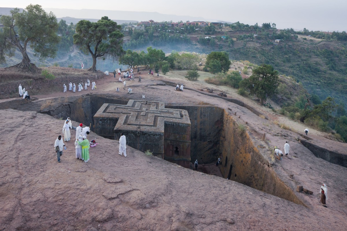 Biete Ghiorgis, chiesa scavata nella roccia, Lalibela, Etiopia, 2012