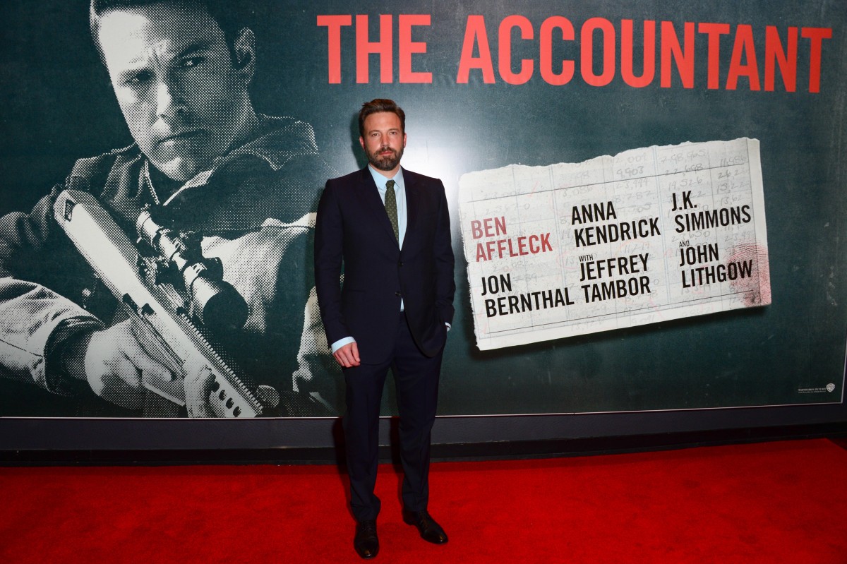 Ben Affleck en la presentación de 'El Contable'