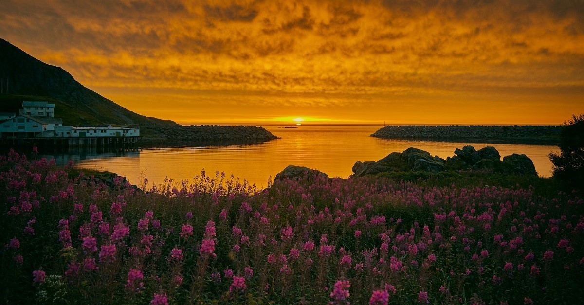 un tramonto in Norvegia