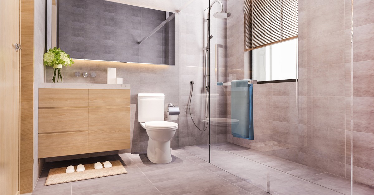 Bagno con doccia modello walk in Bagno con doccia modello walk in