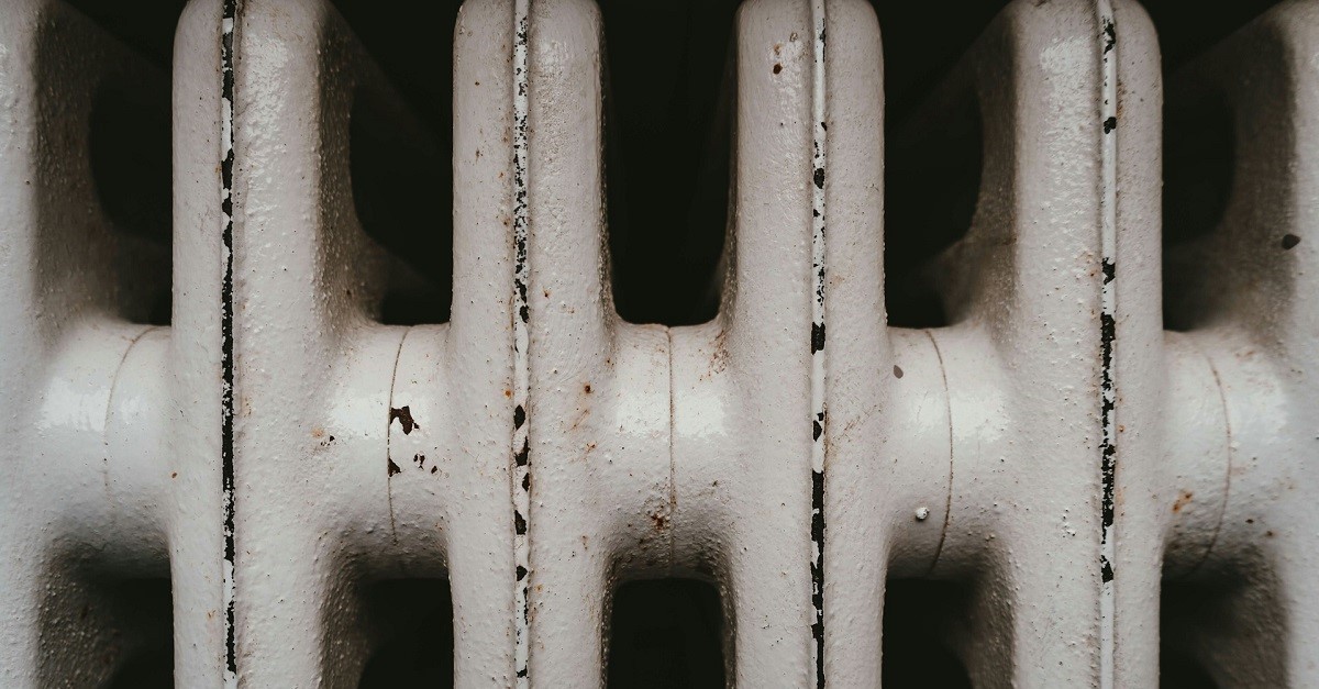 un termosifone arrugginito