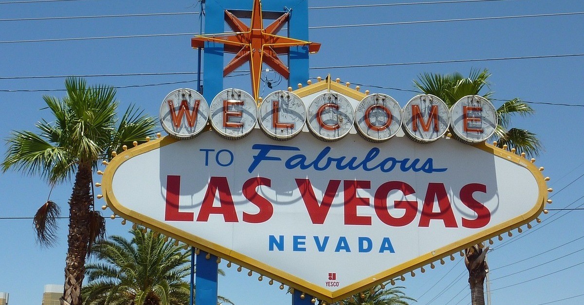 Il cartello di benvenuto all'entrata di Las Vegas
