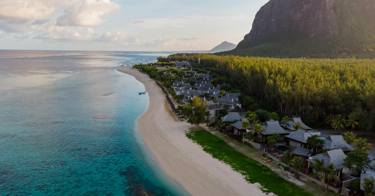 una spiaggia turistica alle Mauritius