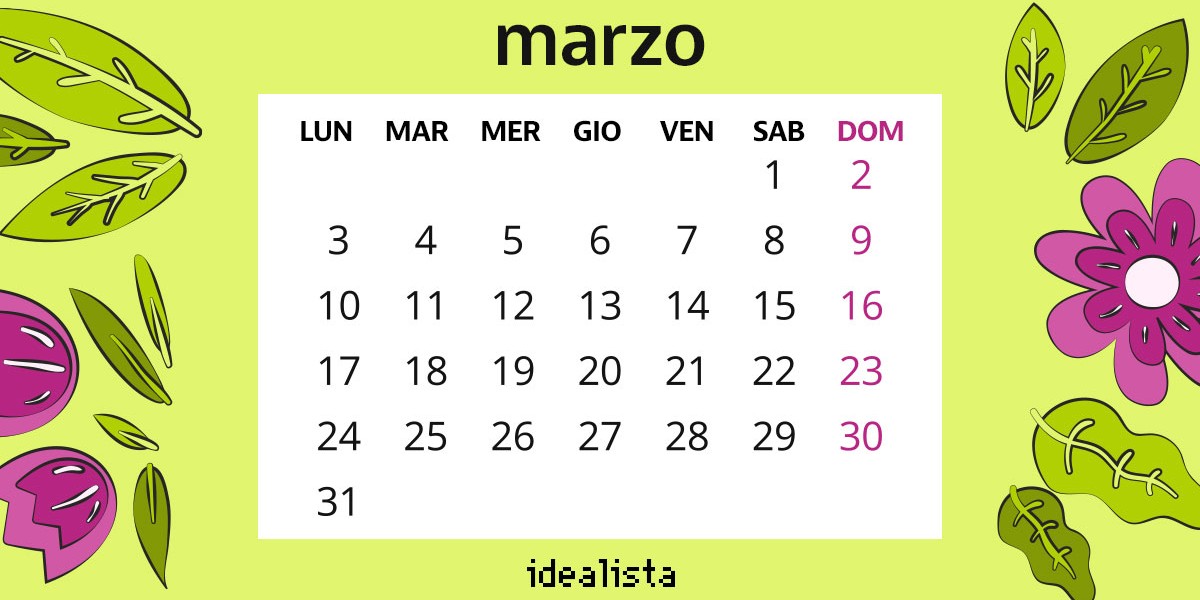 calendario marzo 2025
