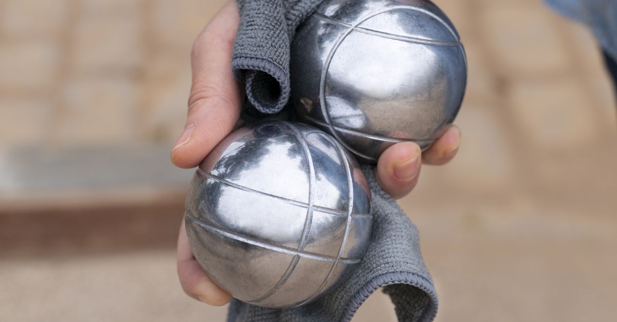 bocce in peltro con panno morbido