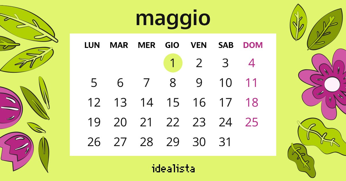 calendario maggio 2025