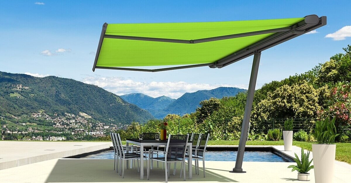 Tenda verde per riparare dal sole
