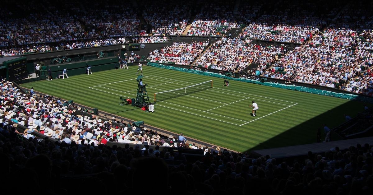 Un'immagine del campo principale di Wimbledon Un'immagine del campo principale di Wimbledon