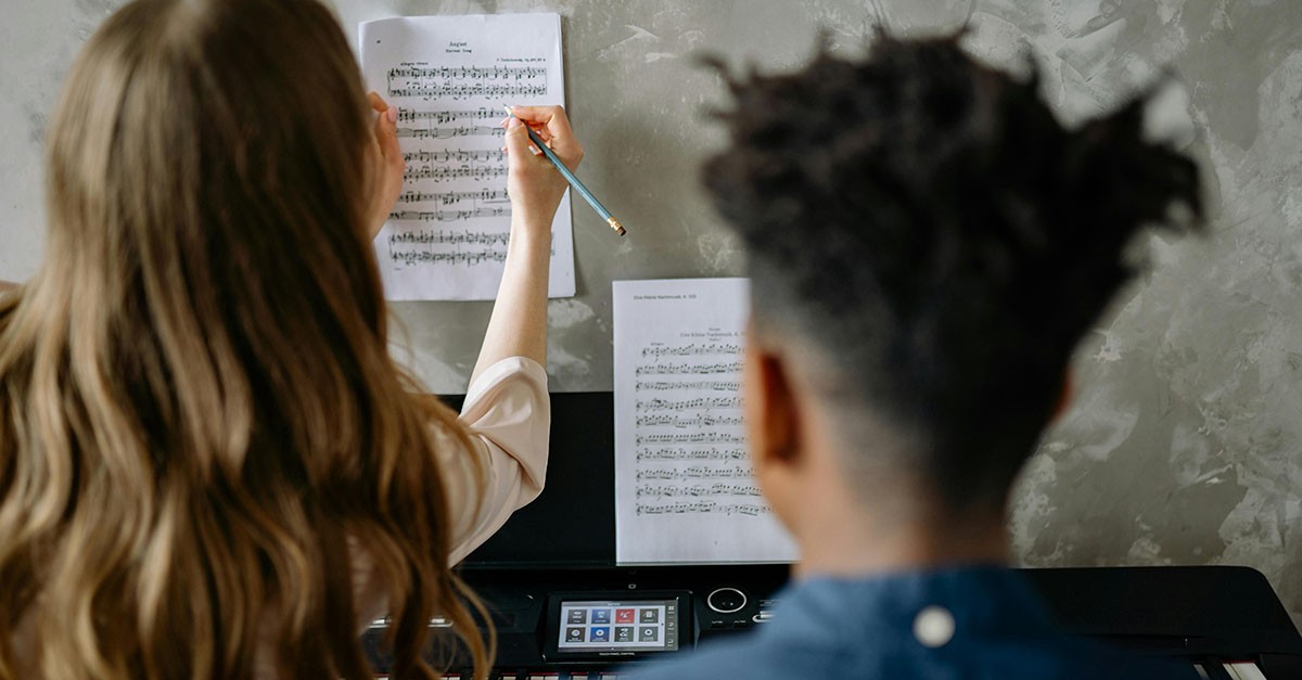 Lezione in una scuola di musica