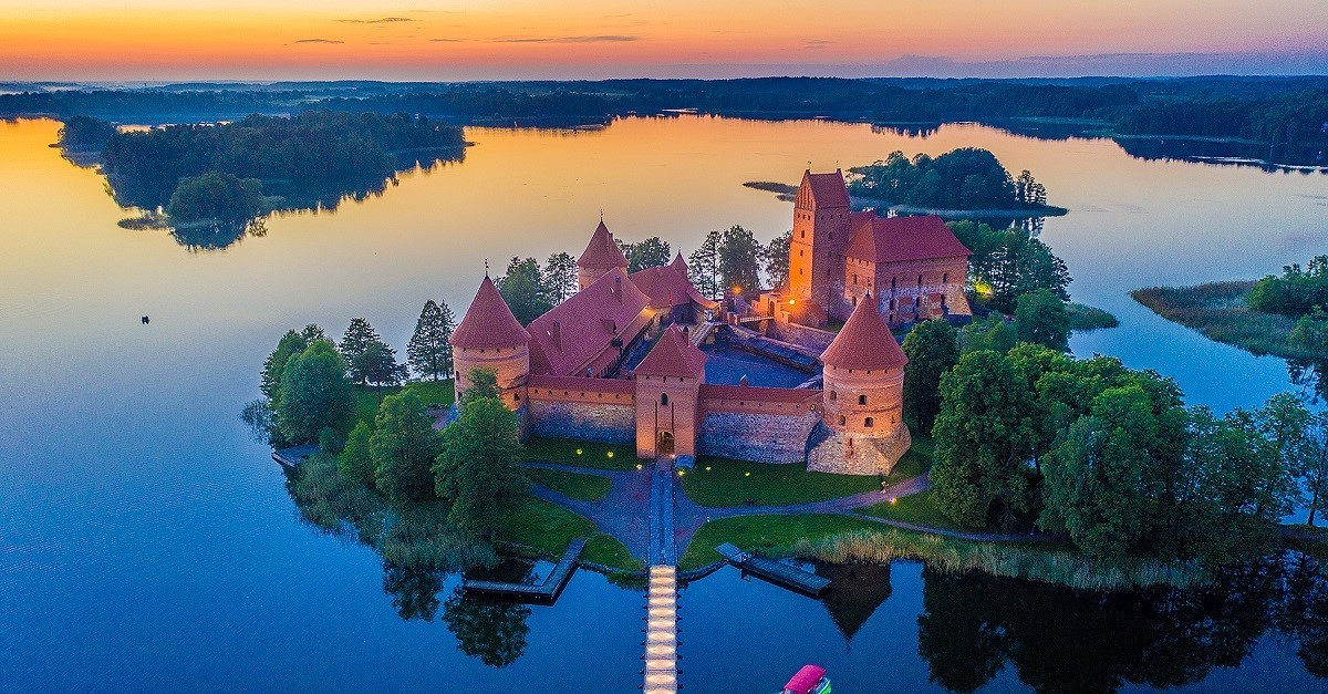 Il castello di Trakai visto dall'alto