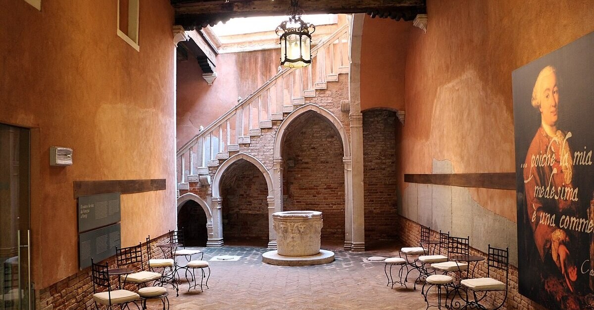 Il cortile interno di Casa Goldoni a Venezia