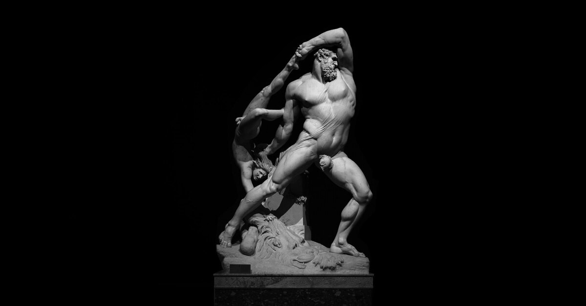 La scultura del Canova, Ercole e Lica, alla Galleria di Arte Moderna La scultura del Canova, Ercole e Lica, alla Galleria di Arte Moderna