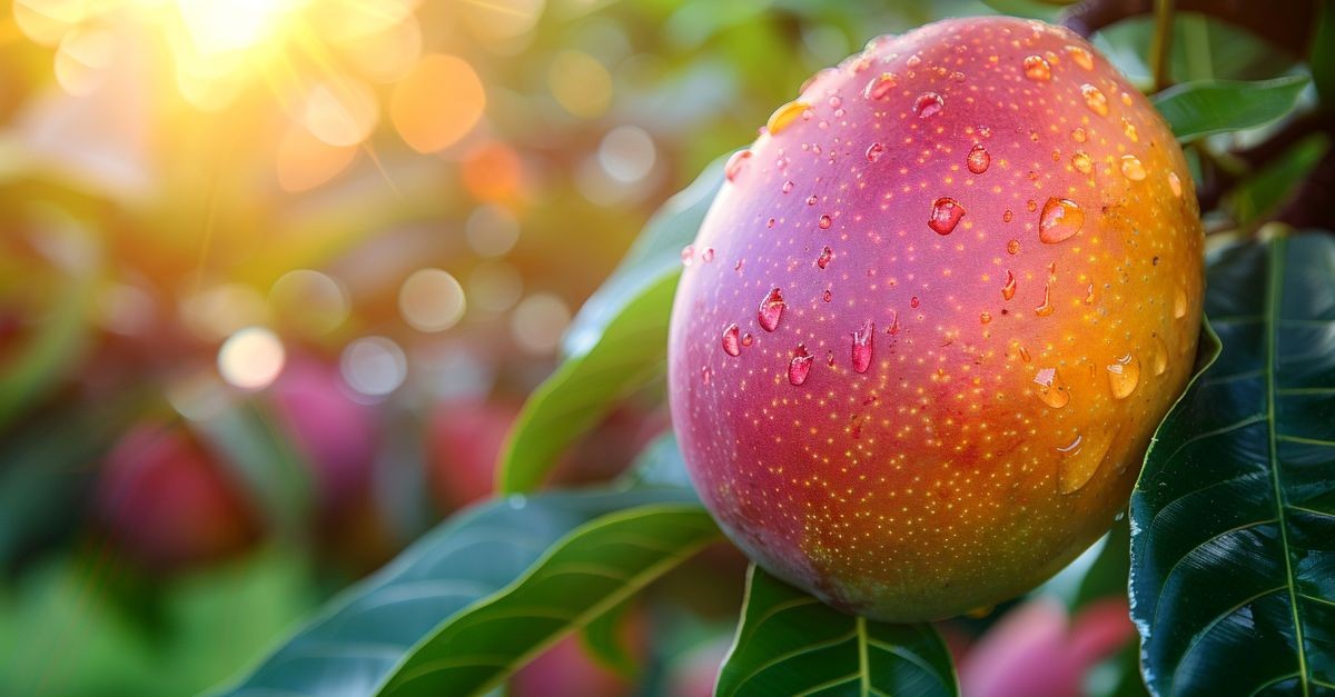 frutto di mango su pianta