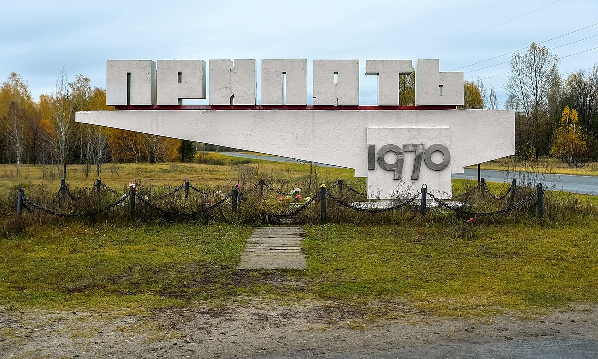Cartello di benvenuto di Pripyat