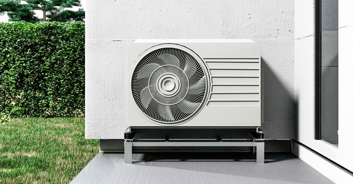 L'unità esterna di una pompa di calore